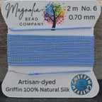 Dusty Periwinkle Blue – Hand-Dyed Griffin Silk Cord for Knotting, Jewelry Making, Pendant Stringing