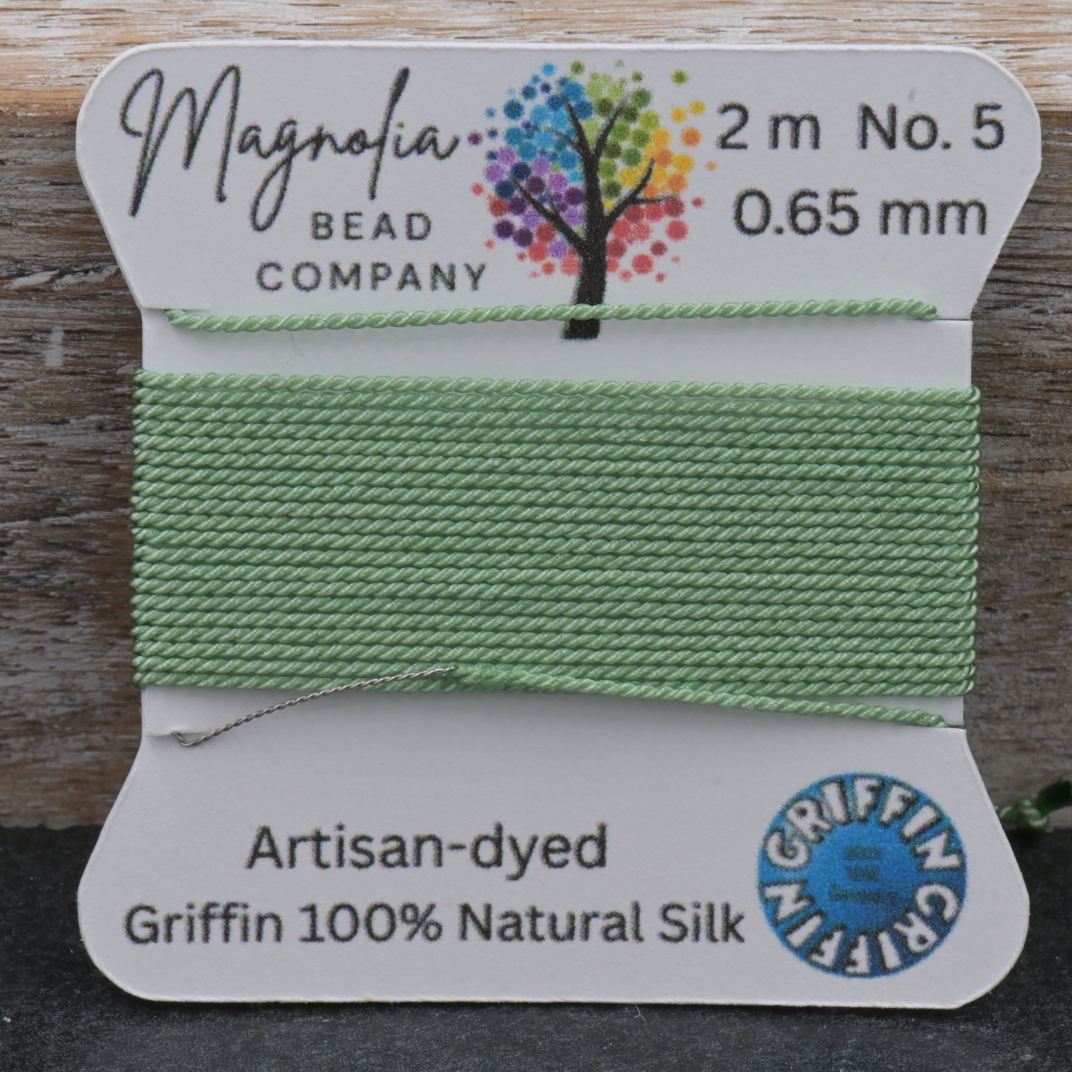 Pistachio Green – Hand-Dyed GRIFFIN Silk Cord for Knotting, Jewelry Making, Pendant Stringing