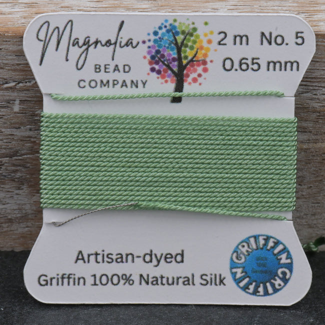 Pistachio Green – Hand-Dyed GRIFFIN Silk Cord for Knotting, Jewelry Making, Pendant Stringing Hover Image