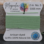 Pistachio Green – Hand-Dyed GRIFFIN Silk Cord for Knotting, Jewelry Making, Pendant Stringing