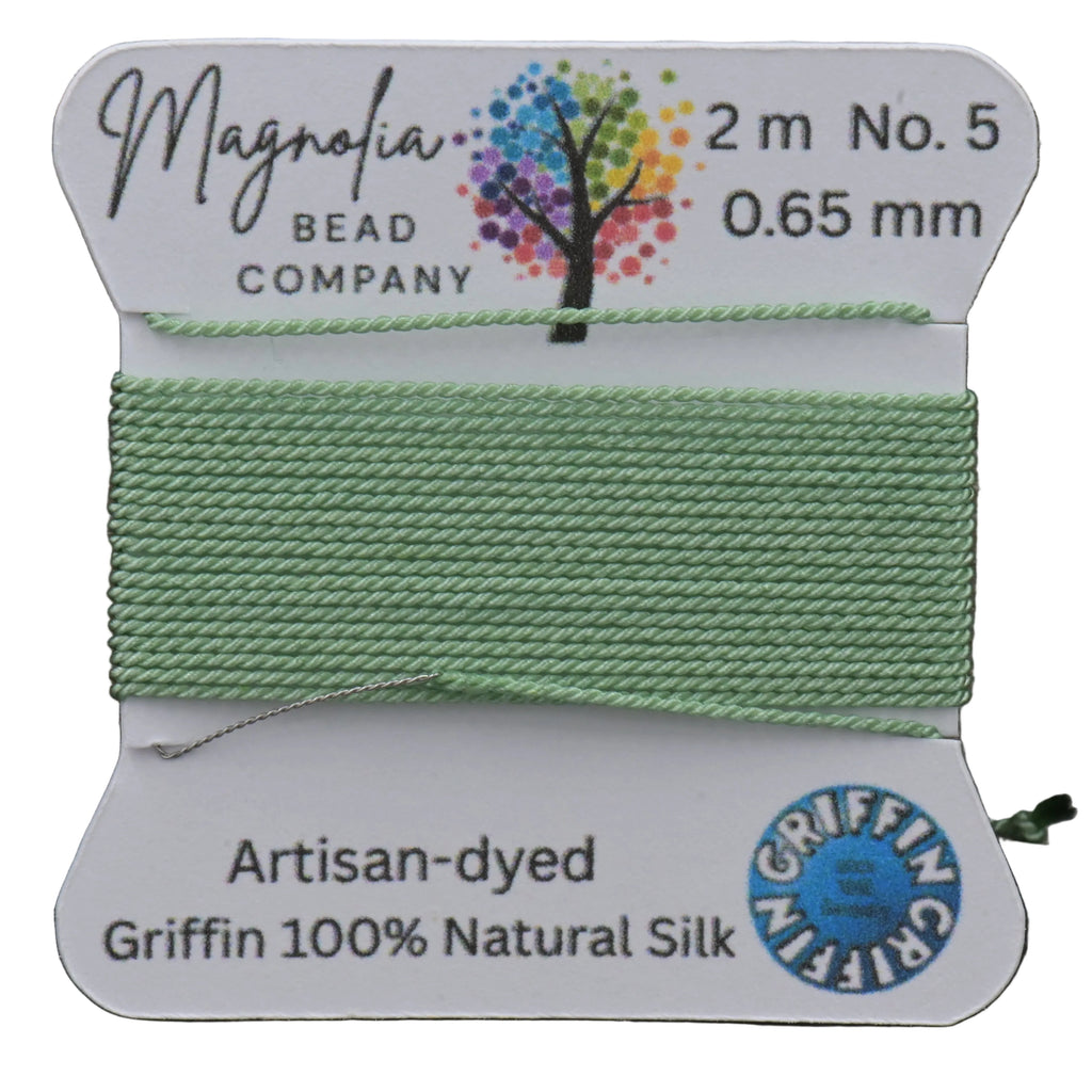Pistachio Green – Hand-Dyed GRIFFIN Silk Cord for Knotting, Jewelry Making, Pendant Stringing
