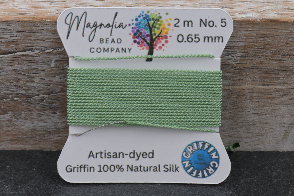 Pistachio Green – Hand-Dyed GRIFFIN Silk Cord for Knotting, Jewelry Making, Pendant Stringing