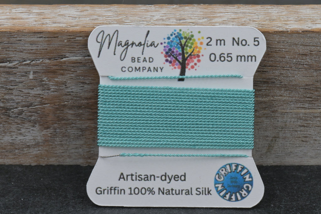 Seafoam Rain – GRIFFIN Silk Cord – Hand‑Dyed Thread for Knotting, Jewelry Making