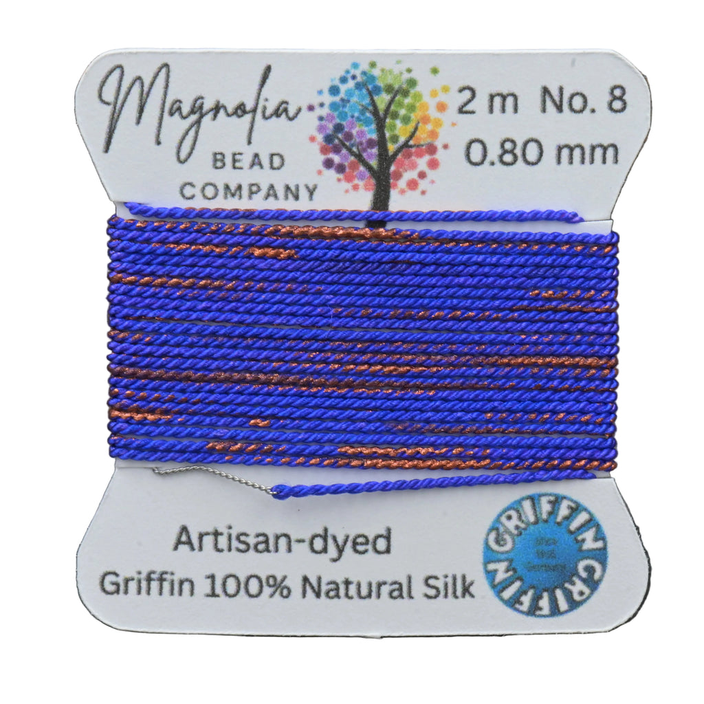 Byzantine Copper Blue – Hand-Dyed GRIFFIN Silk Cord for Knotting, Jewelry Making, Pendant Stringing