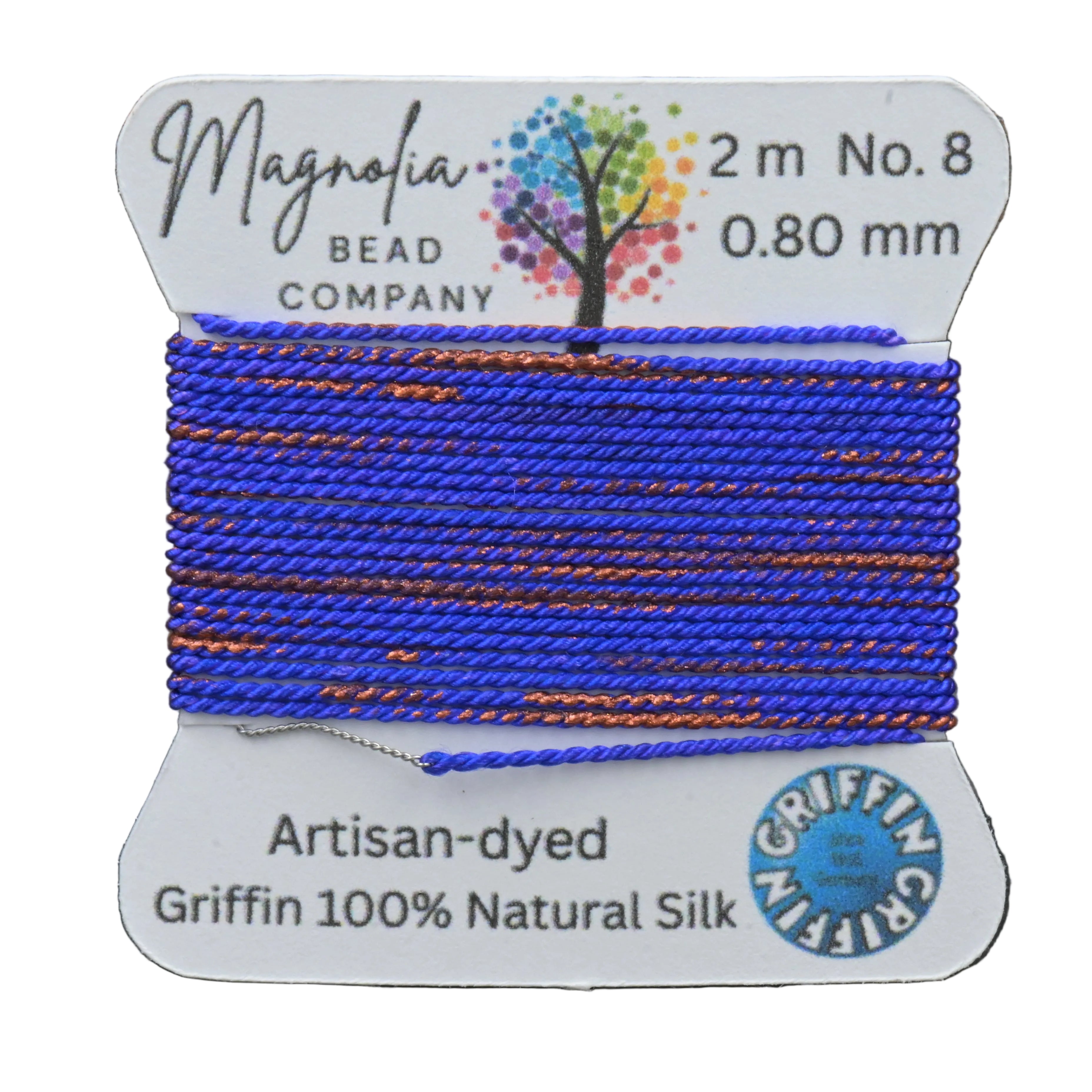 Byzantine Copper Blue – Hand-Dyed GRIFFIN Silk Cord for Knotting, Jewelry Making, Pendant Stringing