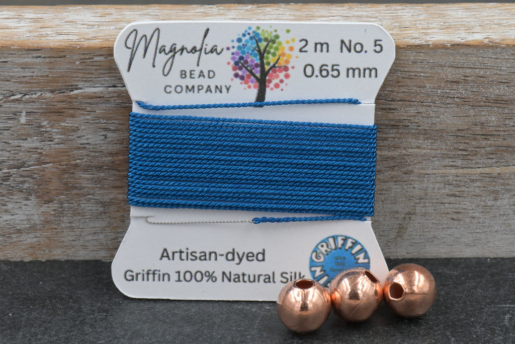 Patina Blue – Hand-Dyed GRIFFIN Silk Cord for Knotting, Jewelry Making