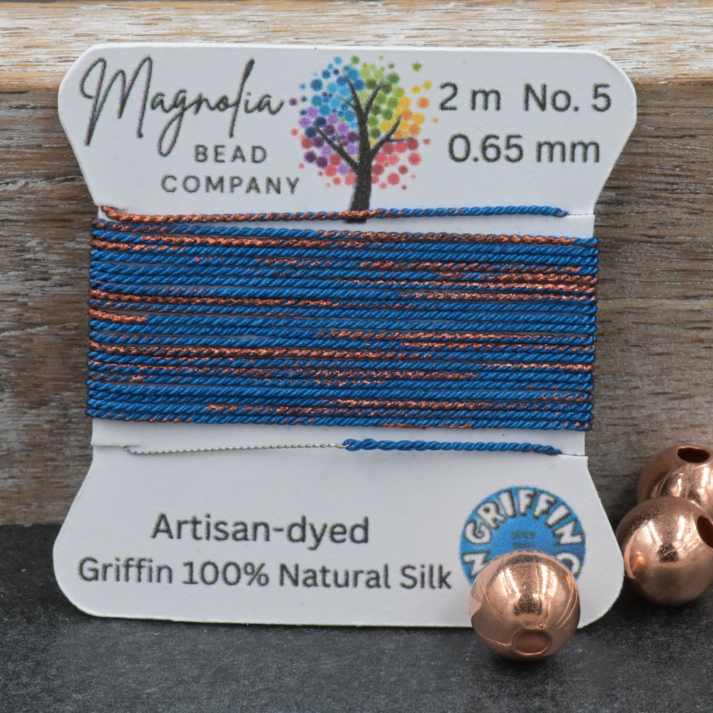 Patina Blue Copper – Hand-Dyed GRIFFIN Silk Cord for Knotting, Jewelry Making