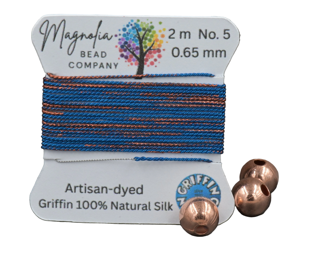Patina Blue Copper – Hand-Dyed GRIFFIN Silk Cord for Knotting, Jewelry Making