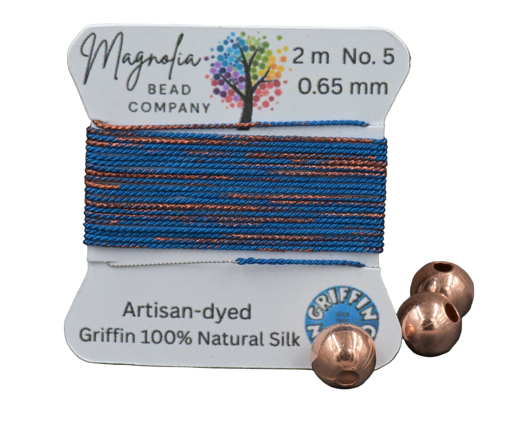 Patina Blue Copper – Hand-Dyed GRIFFIN Silk Cord for Knotting, Jewelry Making