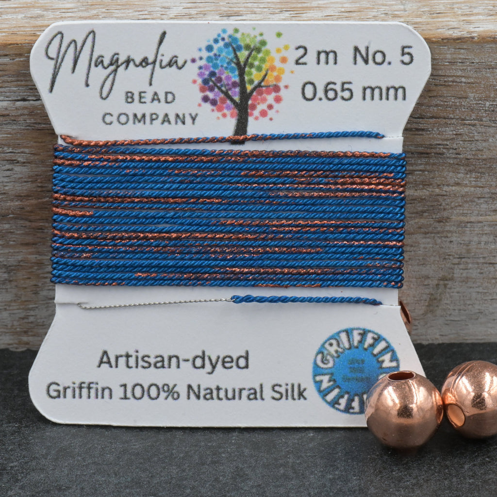 Patina Blue Copper – Hand-Dyed GRIFFIN Silk Cord for Knotting, Jewelry Making