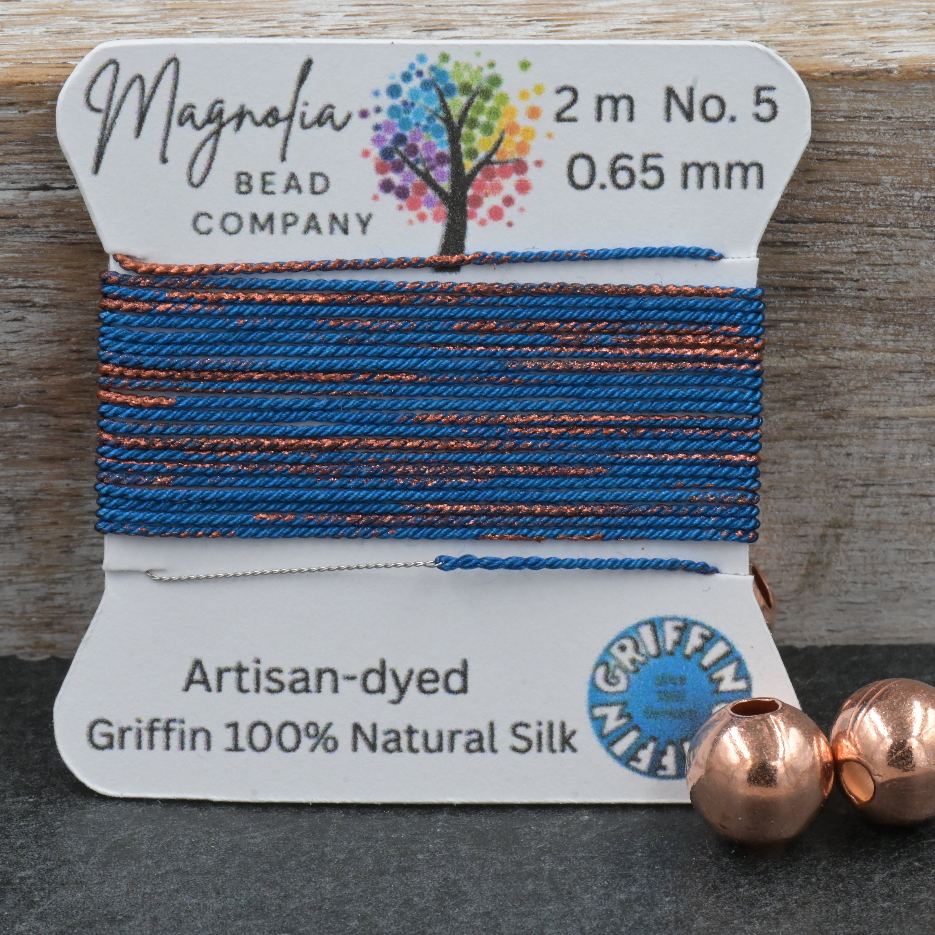 Patina Blue Copper – Hand-Dyed GRIFFIN Silk Cord for Knotting, Jewelry Making