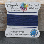 Twilight Navy — Hand‑Dyed Silk Cord for Knotting, Jewelry Making, Pendant Stringing