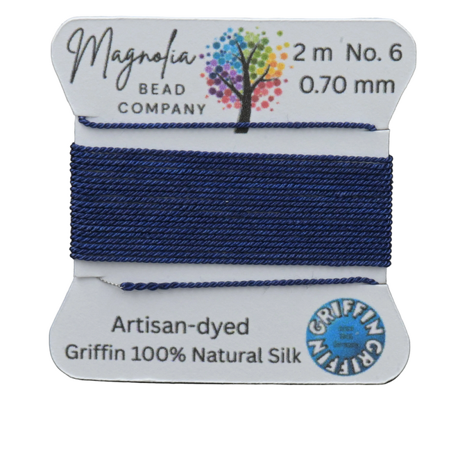 Twilight Navy — Hand‑Dyed Silk Cord for Knotting, Jewelry Making, Pendant Stringing Main Image