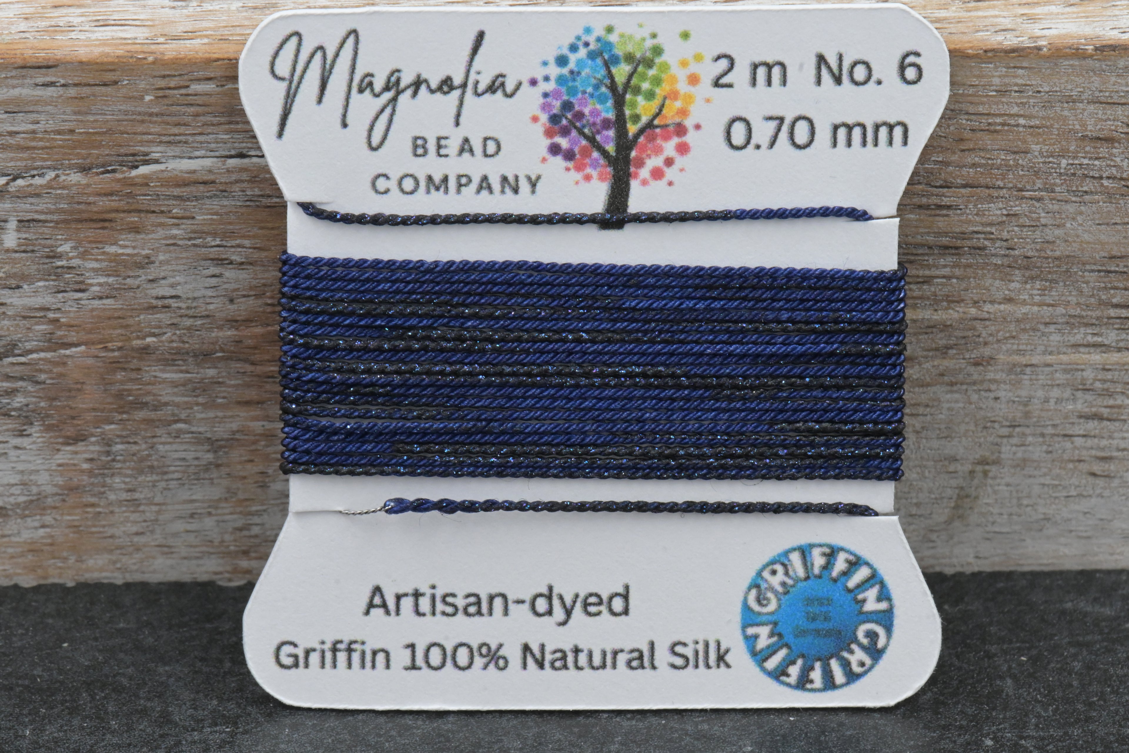 Midnight Halo — Hand‑Dyed Silk Cord for Knotting, Jewelry Making, Pendant Stringing