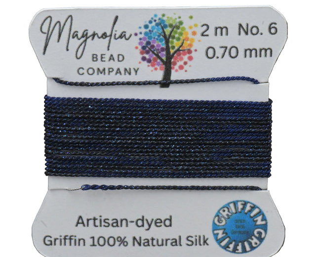Midnight Halo — Hand‑Dyed Silk Cord for Knotting, Jewelry Making, Pendant Stringing Main Image