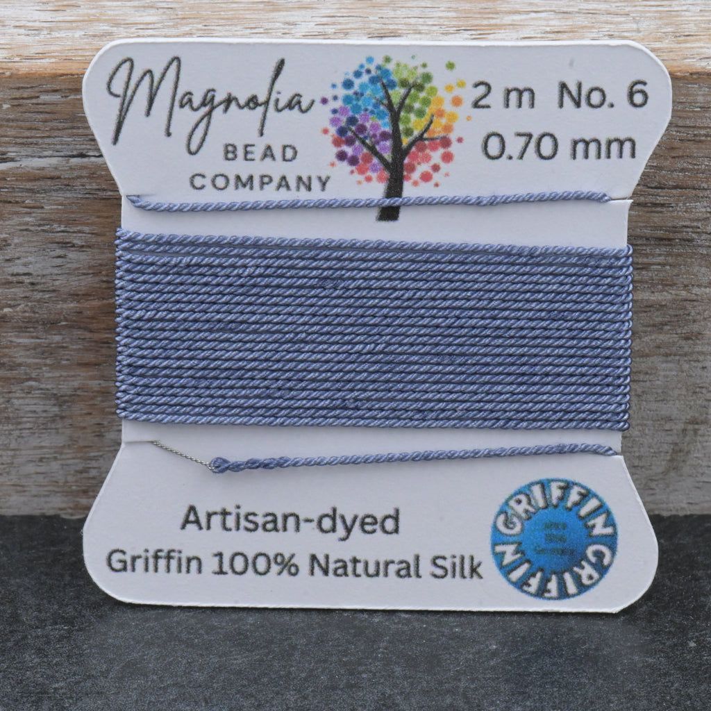 Blue Mountain Gray Hand‑Dyed Griffin Silk Cord – Thread for Knotting, Jewelry Making, Pendant Stringing
