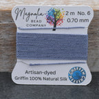 Blue Mountain Gray Hand‑Dyed Griffin Silk Cord – Thread for Knotting, Jewelry Making, Pendant Stringing