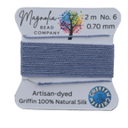 Blue Mountain Gray Hand‑Dyed Griffin Silk Cord – Thread for Knotting, Jewelry Making, Pendant Stringing