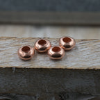 Solid Copper Saucer Beads • USA‑Made • Large Hole Copper Spacer Beads for Bracelets and Necklaces