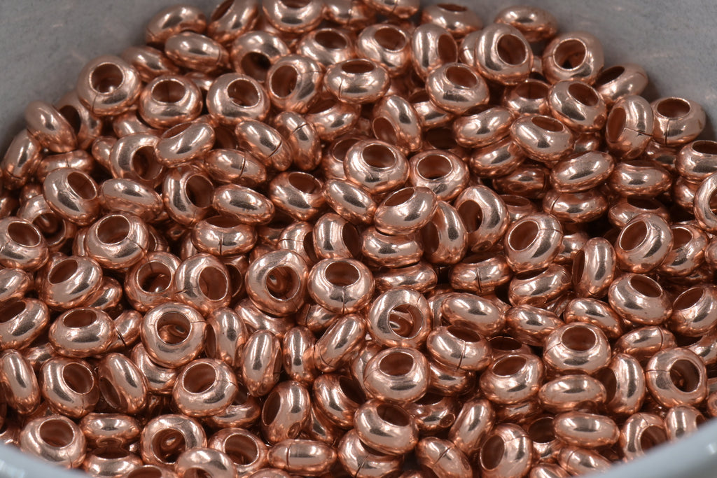 Solid Copper Saucer Beads • USA‑Made • Large Hole Copper Spacer Beads for Bracelets and Necklaces