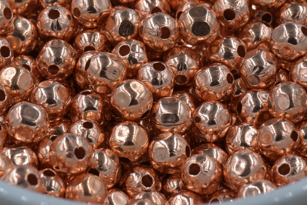 FACETED 100% Pure Copper Round Beads – Made in the USA