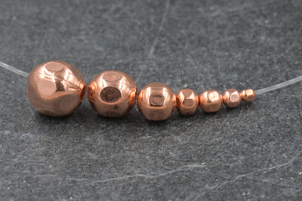 FACETED 100% Pure Copper Round Beads – Made in the USA