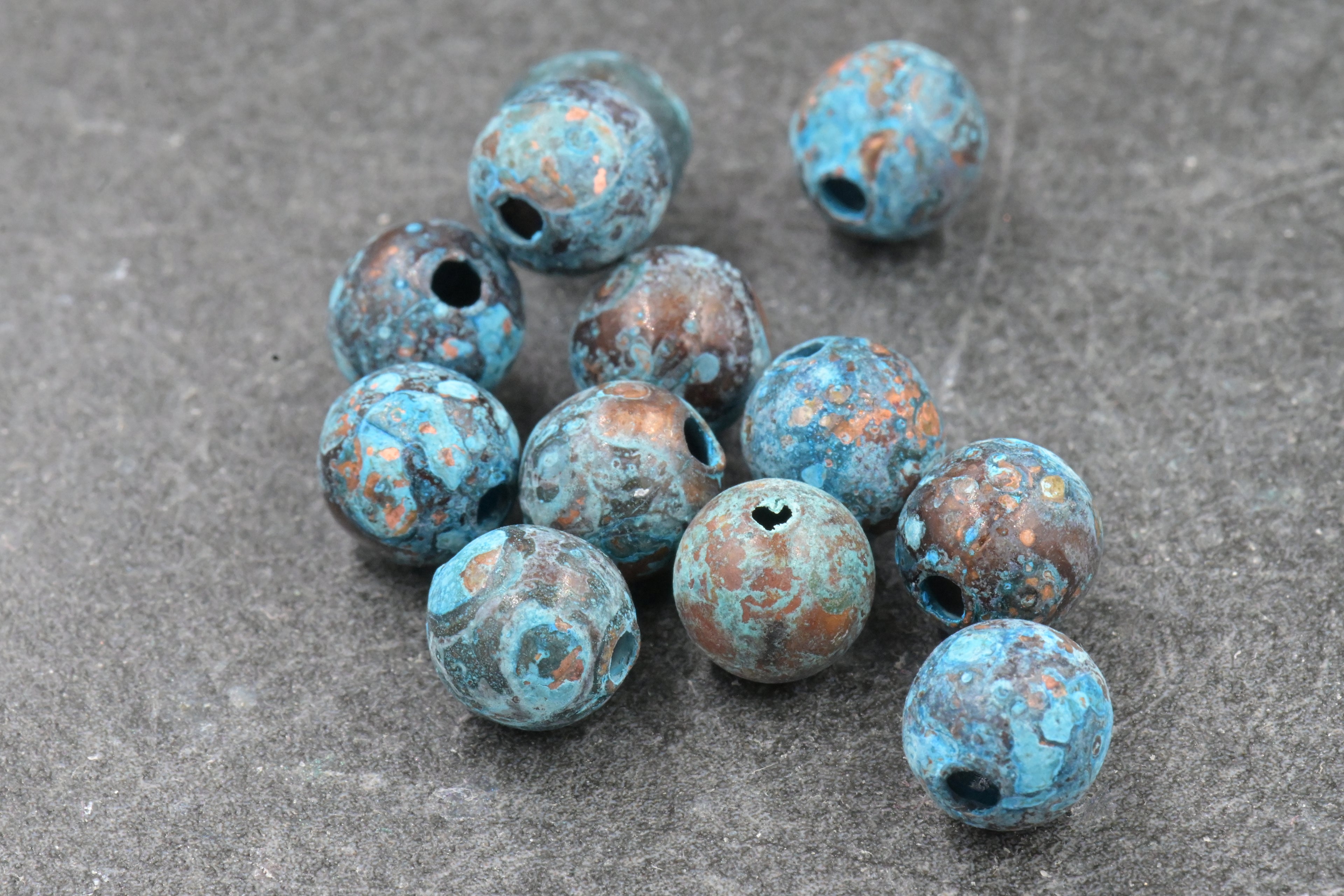 Rainworn Copper — Real Patina Metal Beads in 6mm, 8mm, 9.5mm