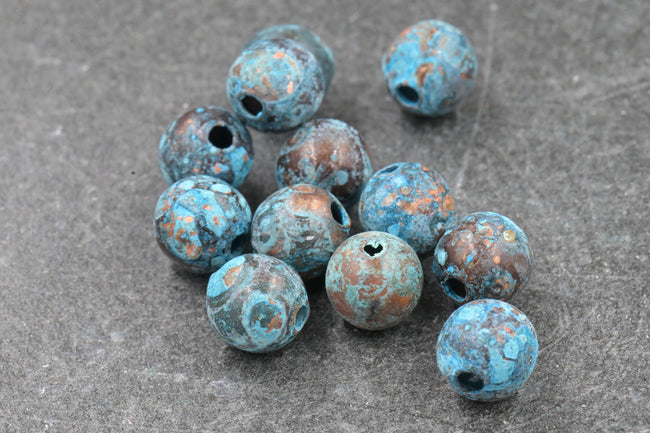 Rainworn Copper — Real Patina Metal Beads in 6mm, 8mm, 9.5mm Main Image
