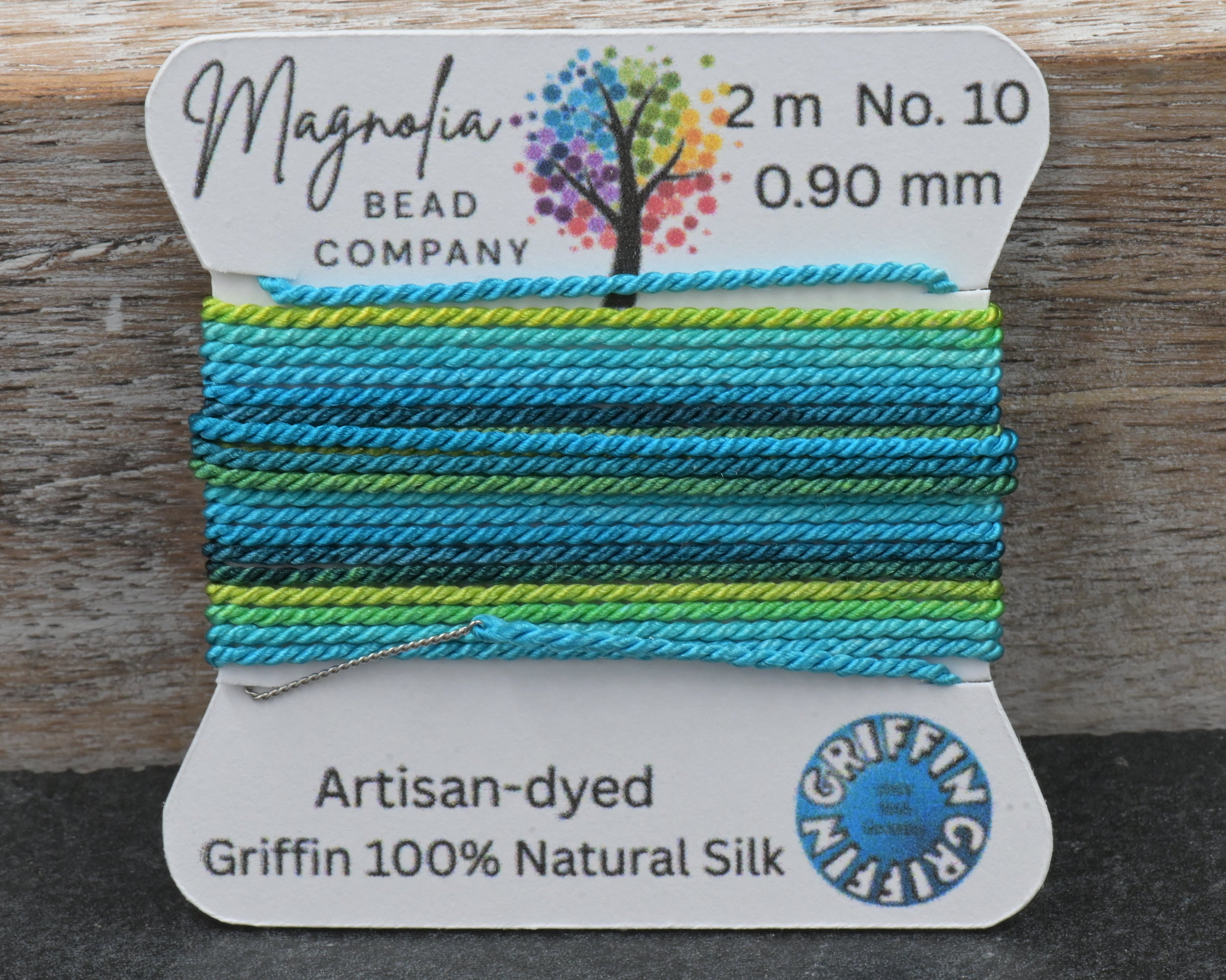 Lagoon Mist – Hand-Painted GRIFFIN Silk Cord for Knotting, Jewelry Making, Pendant Stringing