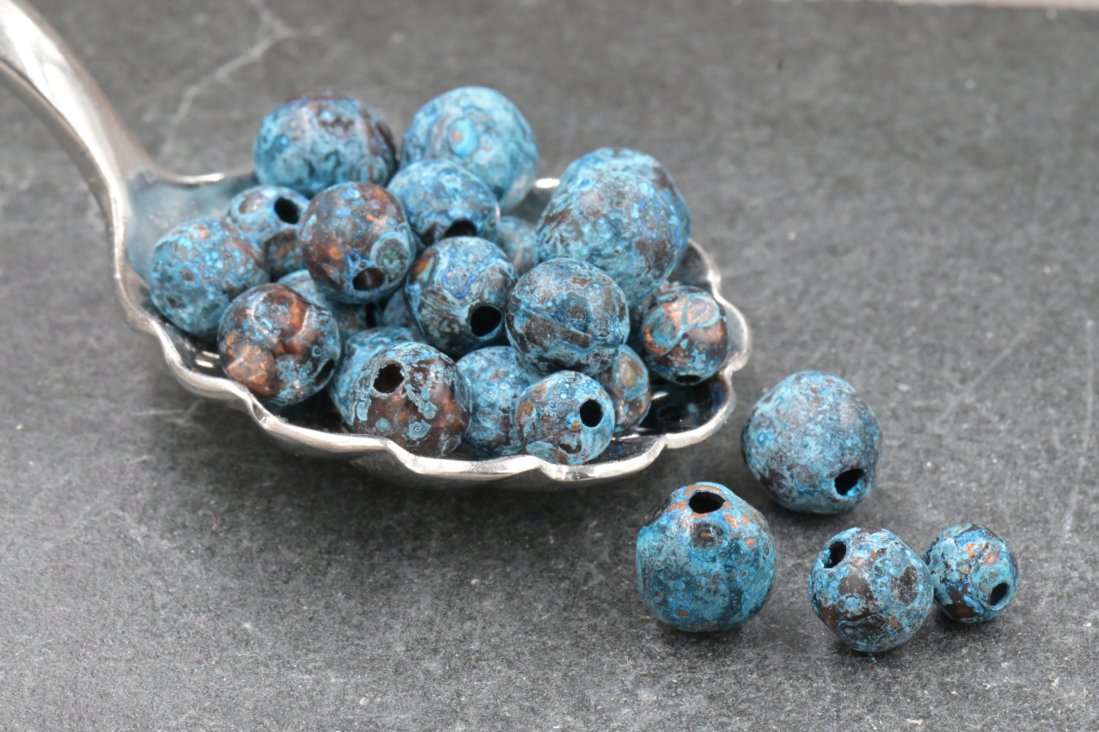 Rainworn Copper — Real Patina FACETED Beads in 6mm, 8mm, 9.5mm