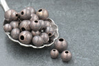 100% Pure Oxidized Copper Beads — Smokey Gray‑Brown Finish
