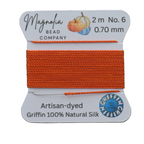 Pumpkin Spice Orange Griffin Silk Cord – Hand-Dyed Thread for Knotting, Jewelry Making, Pendant Stringing