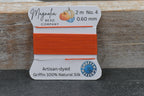 Pumpkin Spice Orange Griffin Silk Cord – Hand-Dyed Thread for Knotting, Jewelry Making, Pendant Stringing