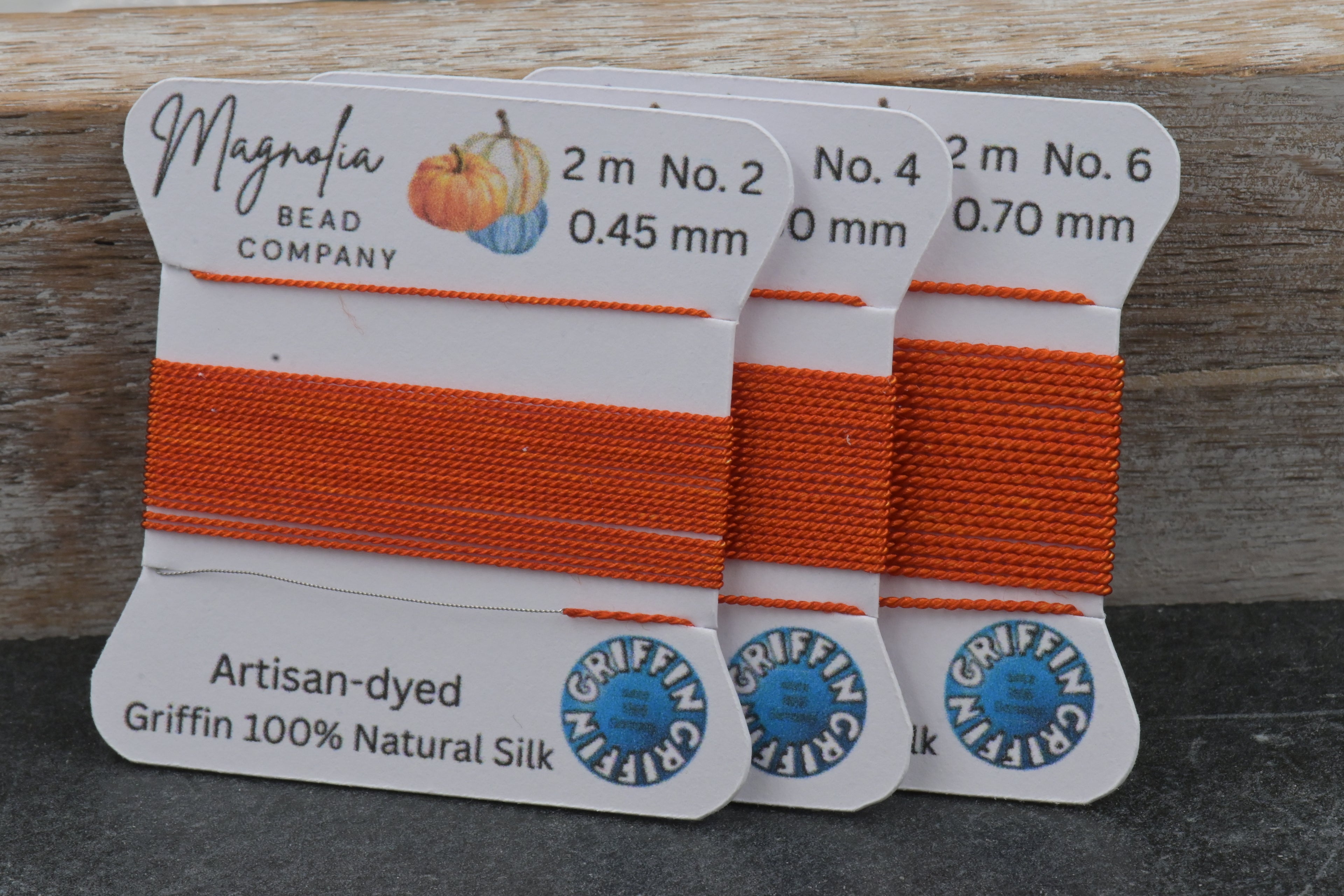 Pumpkin Spice Orange Griffin Silk Cord – Hand-Dyed Thread for Knotting, Jewelry Making, Pendant Stringing