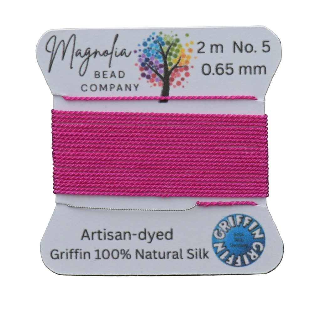 Dragon Fruit Pink GRIFFIN Silk Cord – Hand‑Dyed Thread for Knotting, Jewelry Making, Pendant Stringing