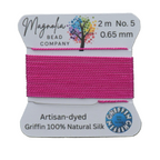 Dragon Fruit Pink GRIFFIN Silk Cord – Hand‑Dyed Thread for Knotting, Jewelry Making, Pendant Stringing