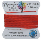 Cayenne Red Griffin Silk Cord – Hand‑Dyed Orange Red Thread for Knotting, Jewelry Making