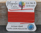 Cayenne Red Griffin Silk Cord – Hand‑Dyed Orange Red Thread for Knotting, Jewelry Making