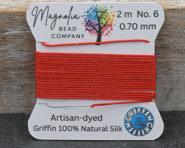 Cayenne Red Griffin Silk Cord – Hand‑Dyed Orange Red Thread for Knotting, Jewelry Making Main Image