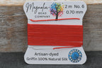 Cayenne Red Griffin Silk Cord – Hand‑Dyed Orange Red Thread for Knotting, Jewelry Making