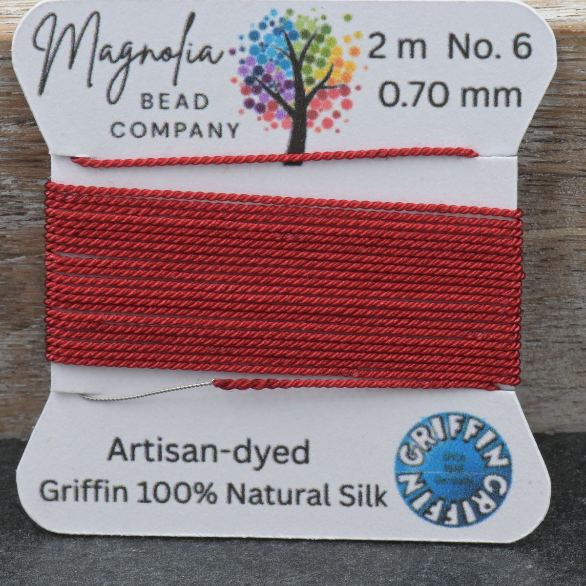 Rust Red Griffin Silk Cord – Hand‑Dyed Deep Rust Brick‑Red Silk Cord