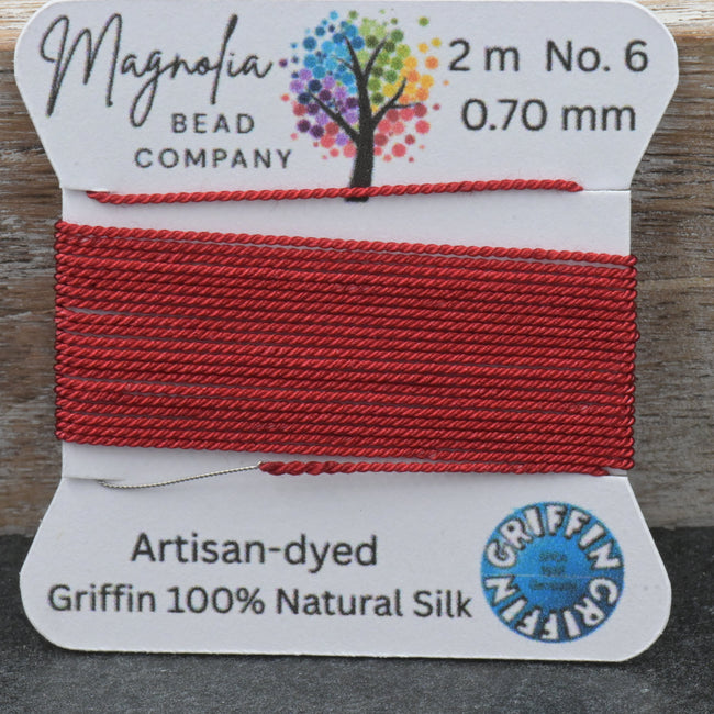 Rust Red Griffin Silk Cord – Hand‑Dyed Deep Rust Brick‑Red Silk Cord Hover Image