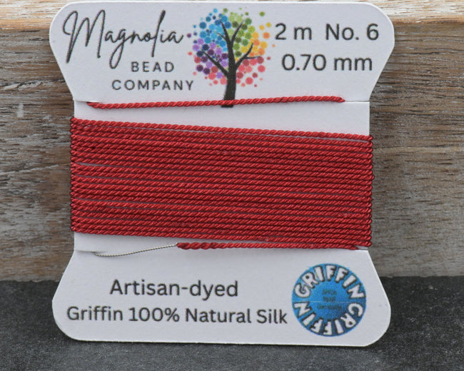 Rust Red Griffin Silk Cord – Hand‑Dyed Deep Rust Brick‑Red Silk Cord Main Image