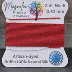 Cherry Red Griffin Silk Cord – Hand‑Dyed Deep Red Silk Cord