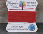 Cherry Red Griffin Silk Cord – Hand‑Dyed Deep Red Silk Cord