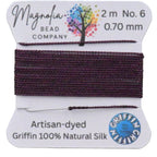 Eggplant Purple Griffin Silk Cord — Hand‑Dyed Deep Eggplant Silk Thread for Knotting & Jewelry Making