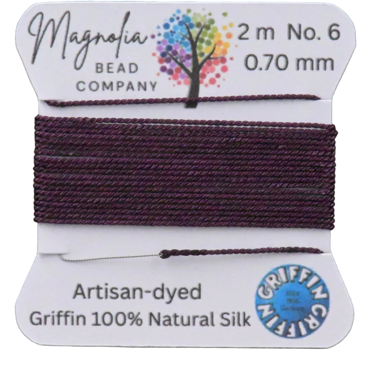 Eggplant Purple Griffin Silk Cord — Hand‑Dyed Deep Eggplant Silk Thread for Knotting & Jewelry Making