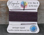 Eggplant Purple Griffin Silk Cord — Hand‑Dyed Deep Eggplant Silk Thread for Knotting & Jewelry Making