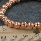Pure Copper Bracelet • Real Copper Fluted Beads Handmade Jewelry USA