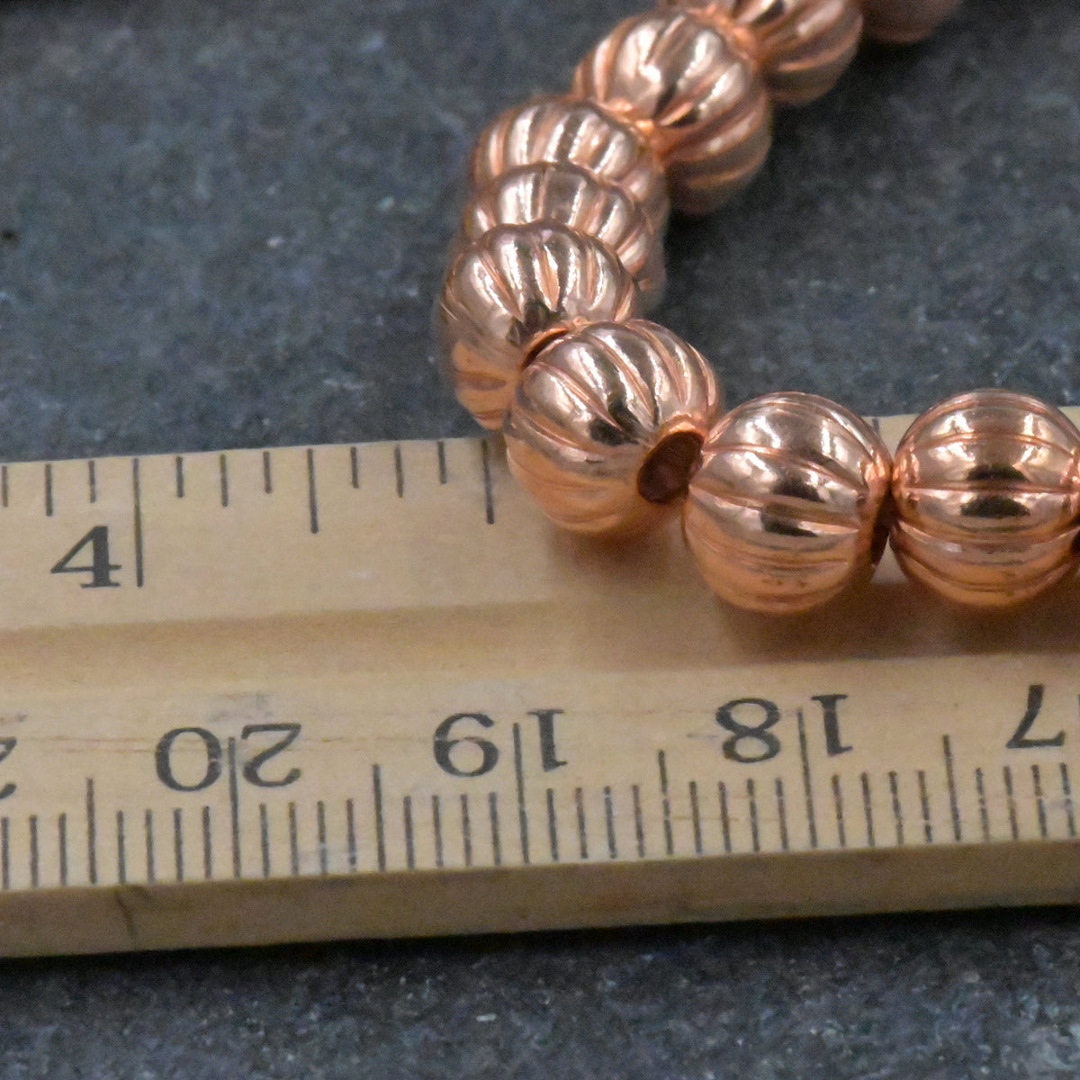 Pure Copper Bracelet • Real Copper Fluted Beads Handmade Jewelry USA